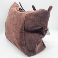 Evity Suede Leather Tote Handbag Classic Brown