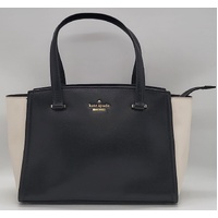 Kate Spade New York Patterson Drive Geraldine Satchel Black and Cream Colorblock
