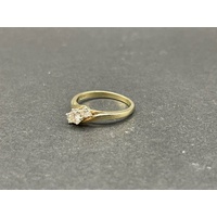 Ladies 9ct Yellow Gold Diamond Cluster Ring