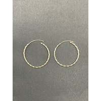 Ladies 9ct Yellow Gold Round Hoop Earrings