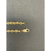 Ladies 9ct Yellow Gold Rope Link Bracelet