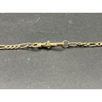 Ladies 9ct Yellow Gold Figaro Link Chain & Bar Pendant