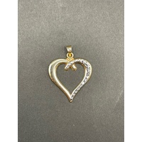 Ladies 9ct Two Tone Gold Heart Pendant