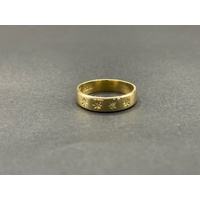 Unisex 18ct Yellow Gold Diamond Band Ring
