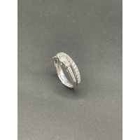 Ladies 18ct White Gold Diamond Double Ring