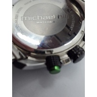Michael Hill Mens Chronograph Watch Stainless Steel Black Dial 100M