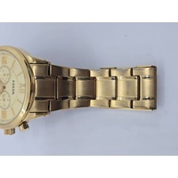 Fossil Flynn Chronograph Gold Tone Stainless Steel Mens Watch BQ1128 46mm 5ATM