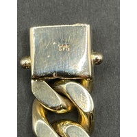 Mens 9ct Yellow Gold Chunky Curb Link Bracelet