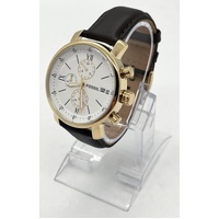Fossil Rhett BQ1009 Mens Chronograph Watch Brown Leather Gold 42mm