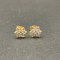 Ladies 18ct Yellow Gold Cubic Zirconia Stud Earrings