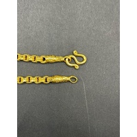 Unisex 23ct Yellow Gold Box Link Bracelet