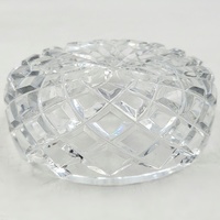 Unbranded Clear Cut Glass Ashtray Round Decorative Smoking