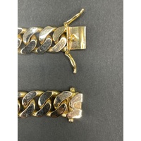 Mens 15ct Yellow Gold Curb Link Bracelet
