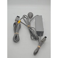 Nintendo WII Console with 1x WII Mote Wheel Attachment Power Brick and Lead