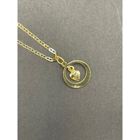 Ladies 14ct Yellow Gold Anchor Link Chain & Heart Pendant
