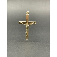 Unisex 9ct Yellow Gold Crucifix Cross Pendant