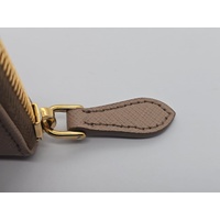 Prada Re-Edition 2005 Saffiano Leather Coin Purse Taupe Gold Hardware