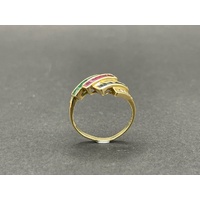 Ladies 18ct Yellow Gold Multi Colour Gemstone Ring