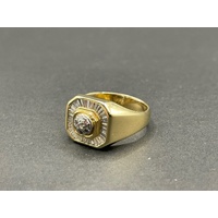 Mens 18ct Yellow Gold Diamond Ring