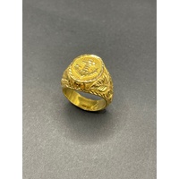 Mens 22ct Yellow Gold Anchor Ring