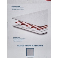 Tontine Sweet Dreams Heated Throw 160x120cm 9 Heat Settings Soft Fleece
