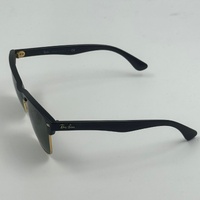 Ray-Ban Clubmaster Oversized RB4175 Matte Black Gold Green Sunglasses