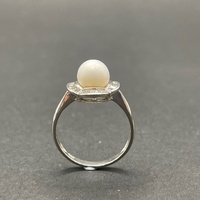 Ladies 18ct White Gold Diamond White Stone Ring