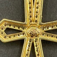 Ladies 18ct Yellow Gold Box Link Chain & Cross Pendant