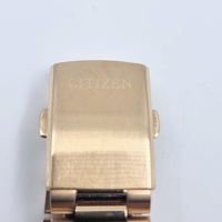 Citizen Mens Automatic Watch Gold Tone Red Dial 5 Bar Stainless Steel