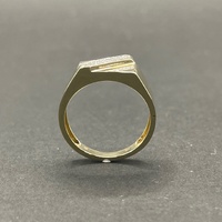 Mens 9ct Yellow Gold Signet Diamond Ring