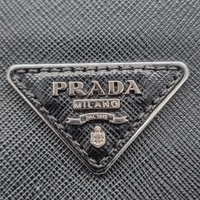Prada Galleria Saffiano Leather Handbag Black Medium Tote Authentic