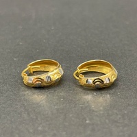 Ladies 22ct Yellow Gold Round Hoop Earrings