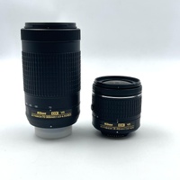 Nikon D3500 DSLR Camera Dual Lens 18-55mm and 70-300mm 64GB SD Kit