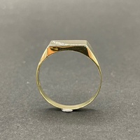 Mens 9ct Yellow Gold Signet Diamond Ring