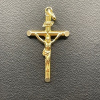Unisex 9ct Yellow Gold Crucifix Cross Pendant