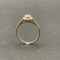 Ladies 9ct Yellow Gold Diamond Cluster Ring
