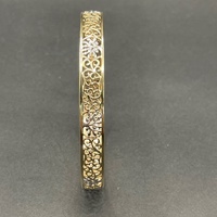 Ladies 9ct Two Tone Round Pattern Bangle