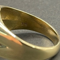 Mens 9ct Yellow Gold Dollar Sign Ring