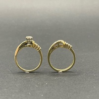 Ladies 18ct Yellow Gold 2 Ring Set Diamond Rings