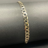 Mens 9ct Yellow Gold Curb Link Bracelet