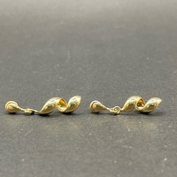 Ladies 18ct Yellow Gold Spiral Link Dangle Earrings