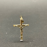 Unisex 9ct Yellow Gold Crucifix Cross Pendant