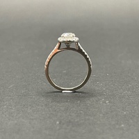 Ladies 18ct White Gold Diamond Halo Engagement Ring