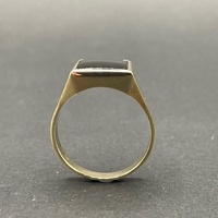 Men's 9ct Yellow Gold Black Onyx Gemstone Ring