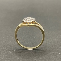 Ladies 9ct Yellow Gold Diamond Cluster Ring