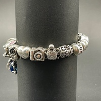 Ladies 925 Sterling Silver Pandora Snake Link Charm Bracelet