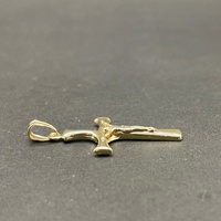 Unisex 10ct Yellow Gold Crucifix Cross Pendant