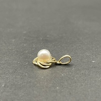 Ladies 9ct Yellow Gold White Pearl Pendant
