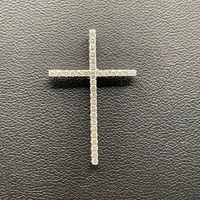 Unisex 18ct White Gold Diamond Cross Pendant
