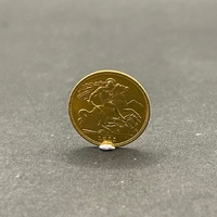 Unisex 22ct Yellow Gold Half Sovereign Coin